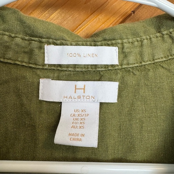 H by Halston Olive Green Linen Mini Dress Size XS - Picture 2 of 4
